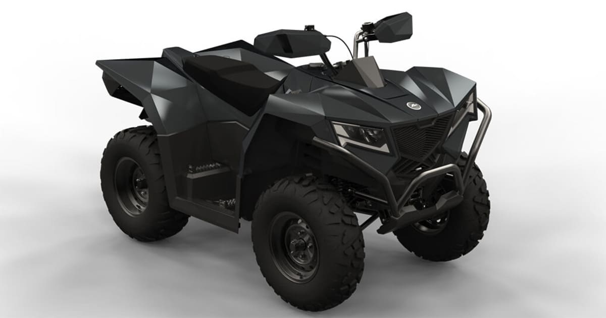 A black motor powered electric ATV comes with innovative design