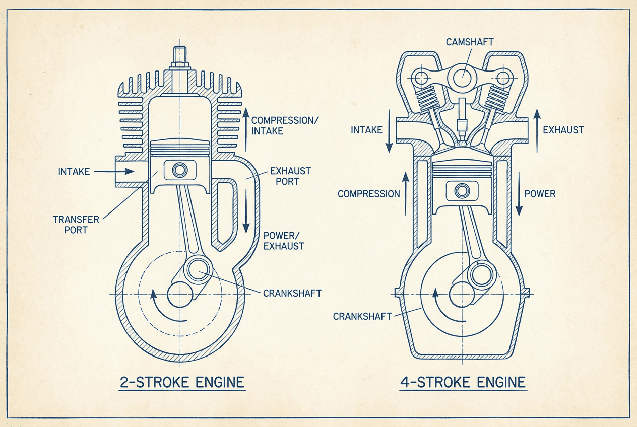 dirt bike engine parts diagram 2 stroke 4 stroke